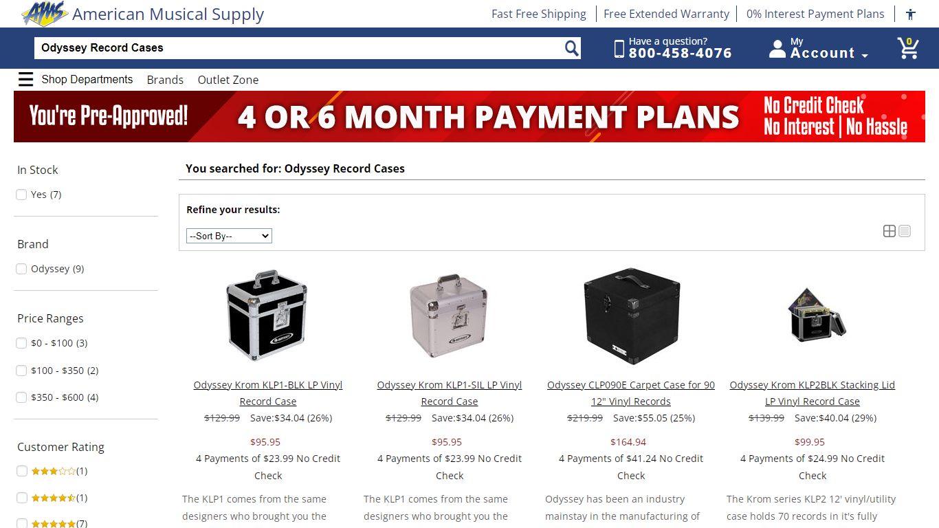 Odyssey Record Cases at AmericanMusical.com